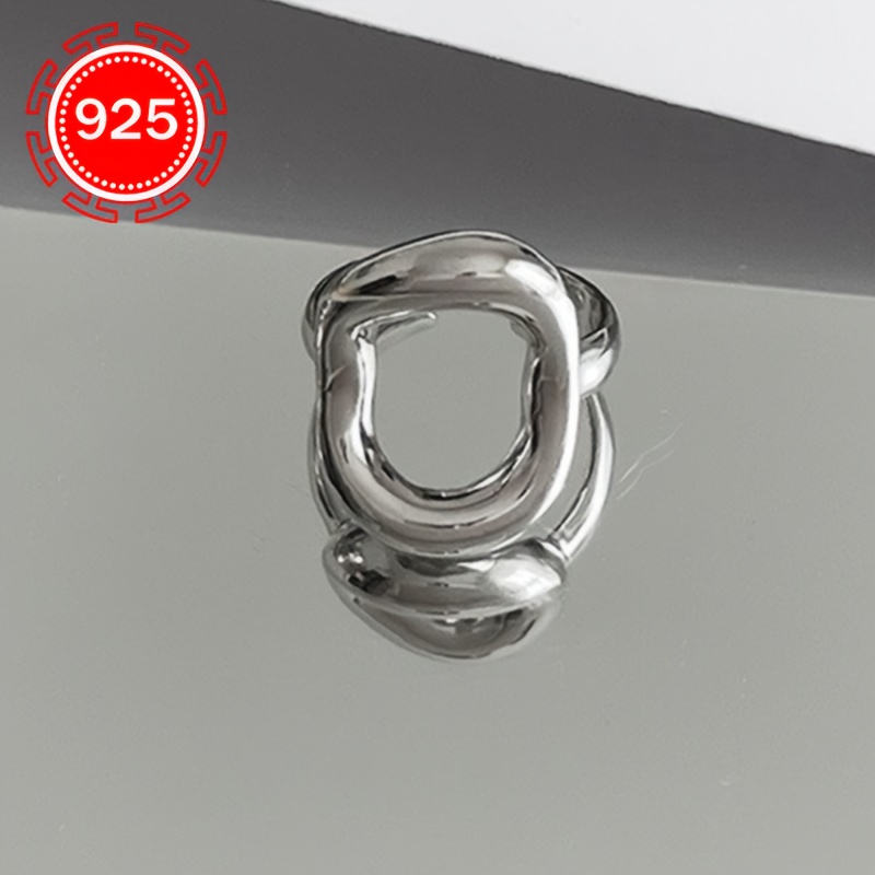 925 Silver Hypoallergenic Ring Women's Round Exaggerated Ring